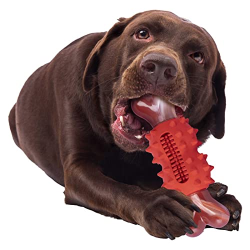 Juguetes masticables para perros, masticadores agresivos huesos de perro hechos con nailon y goma, diseñados para perros grandes/medianos/para limpiar los dientes y resistir el aburrimiento