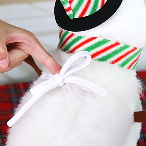 Kabxhueo Disfraz de Perro de Navidad, Disfraz de perr Papa Noel Diseño de muñeco de Nieve Ropa para Mascotas Sudadera con Capucha para Gato Perro Talla S M L,S