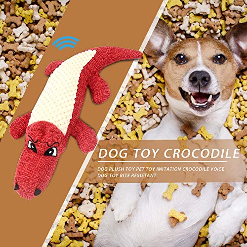 KANUBI Juguete de peluche para perros, juguete de cocodrilo, juguete para mascotas, simulación de cocodrilo, resistente a las mordeduras y duradero
