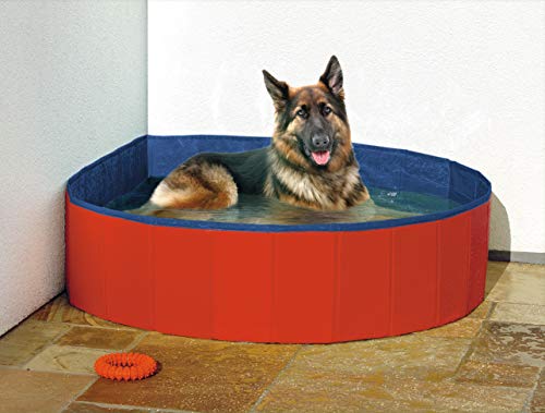 Karlie 31886 Doggy Pool Piscina, Azul y Rojo, 20 cm, Ø 80 cm, M