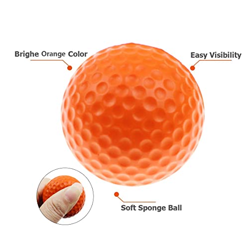 Kofull Bolas de Golf de Espuma de Poliuretano para Interiores y Exteriores, Bolas Suaves de Entrenamiento para niños, Juguete para Mascotas (24 Unidades), Color Naranja