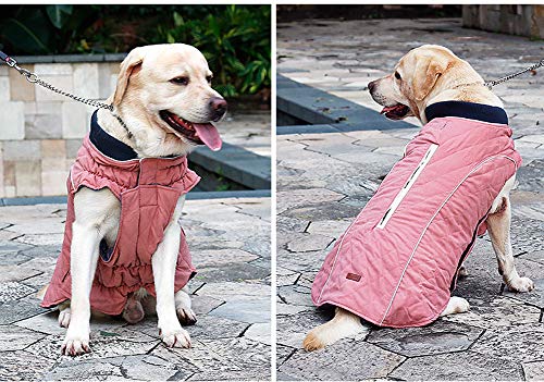 Komate Abrigo de Invierno para Perros Chaleco cálido con Vestido de Rayas Reflectantes para Perros pequeños medianos Grandes (XS (Cofre: 34-38cm), Rosado)