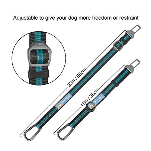 Kurgo Cinturón de seguridad ajustable para perros, 2 unidades, color gris carbón