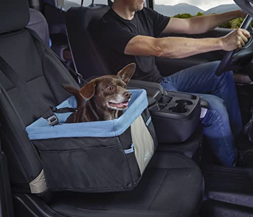 Kurgo Rover, Asiento de Coche para Perros, Asiento Elevador para Mascotas, Incluye Correa de Seguridad, Negro/Azul