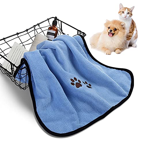 LALFPET Toalla de baño de microfibra absorbente para perro, gato, suave, cómoda, suministros para mascotas, 50 x 90 cm, para perros y gatos pequeños, medianos, grandes