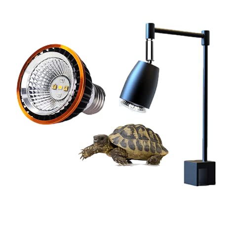 Lámpara tortuga Mxmoonant 3W E27, lámpara solar UV para reptiles, lámpara de luz UVA + UVB para tortugas / reptiles / lagartos / acuario / camaleón / serpiente ...