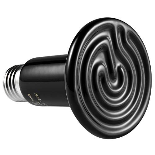 LEDGLE Bombilla de Calor Infrarroja de Cerámica con Emisor de Calor Compacto Bombilla de Lámpara con Bombilla de Plástico E27, Negro (150W)