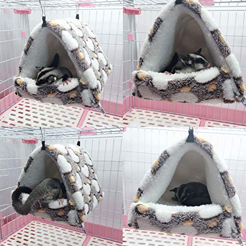 LeerKing Cama Hamaca Roedor Durmiendo Casa Hamster Nido Hábitat de Mascotas para Chinchilla Hurón Conejos Cobayas, Marrón S