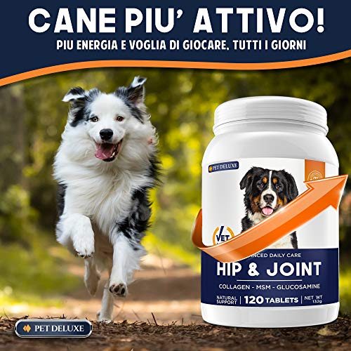 lindalux Pet Deluxe Tabletas Masticable - Colágeno, Glucosamina y MSM - Suplementos para Mascotas - Condroprotector Perros - para Todos los Perros
