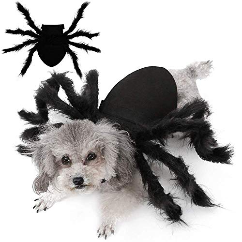LINKE Disfraz De Mascota De Halloween Para Perro Gato Cosplay De Araña De Felpa Premium Ropa Con Cuello Ajustable, Decoraciones De Fiesta