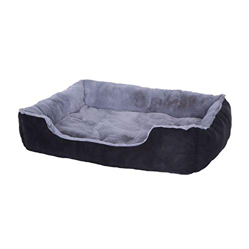lionto Cama perros cojín perros cesta perros con cojín tamaño (XL) 90x70 cm gris/negro