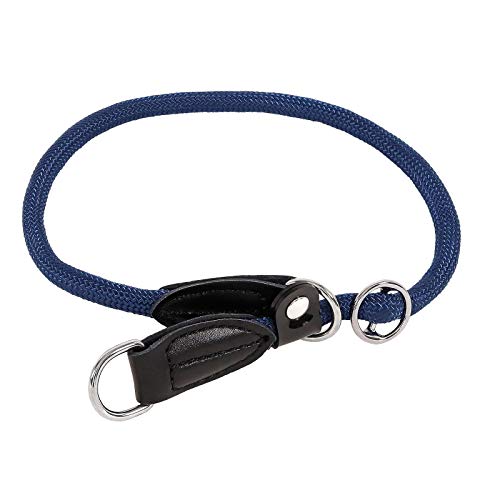 lionto Collar de perros collar retriever collar de adiestramiento 55 cm Ø 1 cm Azul