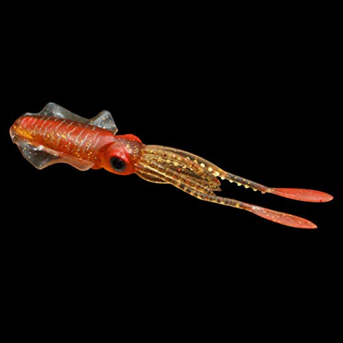 LIOOBO señuelos de Pesca señuelos Suaves flotantes Pulpo Luminoso Calamar Artificial Cebo de Pesca Cebo de Aguas Profundas (9 5 cm 4 3 g)