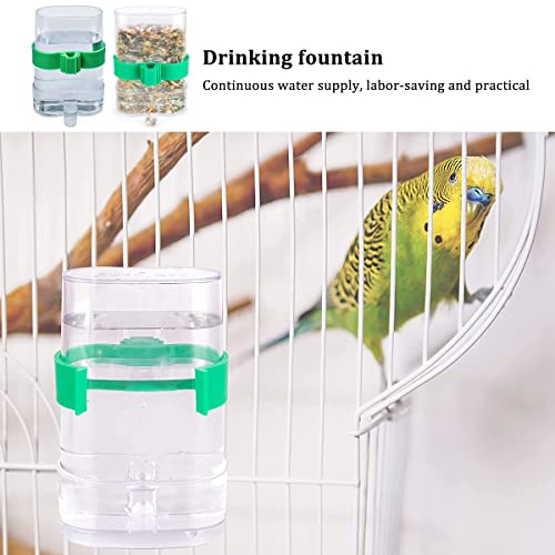 Liwein 4 Piezas Comedero Automático de Semillas para Pájaros Dispensador de Agua Jaula de Pájaros Alimentador Automático de Pájaros Comedero para Pájaros Mascotas Loros