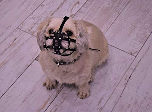 L&J Pets Uk Bozal de perro para Shih Tzu, Pug y otros hocicos cortos de cara plana (M2, negro) (M1, rosa)