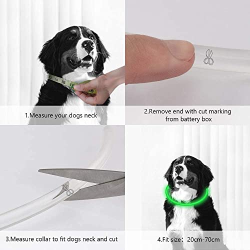 LMLMD Luminoso Collar Perro de Mascota LED, Ajustable Recargable 3 Modos, Collares LED para Perros Pequeños/Medianos/Grandes, amarillo