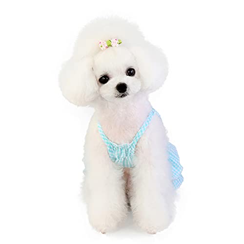 LOOCOO Camisa de vestir para mascotas con estampado de perro de princesa, vestido para cachorro, ropa de verano, falda de perro con volantes vestido para perros pequeños, gatos y cachorros
