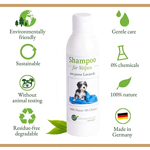 LT-Naturprodukte Champú para cachorros | Bio | Cuidado suave para cachorros de perro sin productos químicos ni jabón | contra picor | Hipoalergénico | con lavandera blanca original | 250 ml