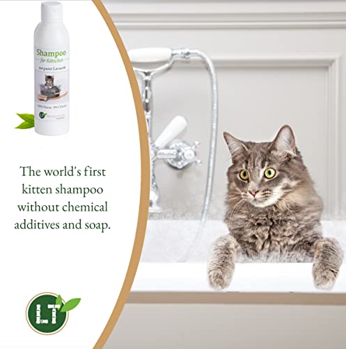 LT-Naturprodukte Champú para gatitos | Bio | Cuidado suave para pequeños gatitos sin productos químicos ni jabón | contra picor | Hipoalergénico | con lavaerda blanca original | 250 ml