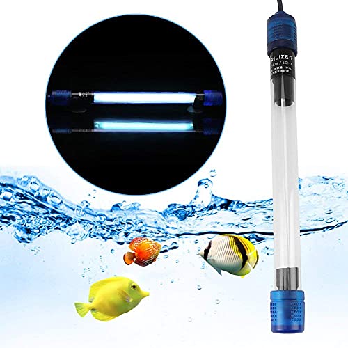 Luz sumergible esterilizadora UV para acuario, lámpara esterilización subacuática algas verdes bacterias que desprenden lámpara ultravioleta esterilizador de agua desinfección para acuario
