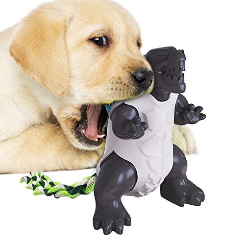 LYJL Juguete para Perros Godzilla Palo para la dentición Cepillo de Dientes Pelota para Perros,Negro