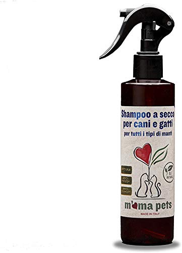 M' Ma Pets Champú en Seco para Perros y Gatos - Ideal para un Lavado Rápido sin Utilizar Agua - 250 ml