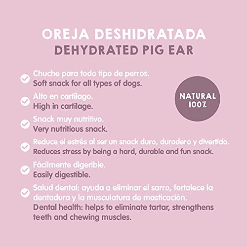 MAIKAI Chuches para Perros - Orejas de Cerdo Completas deshidratadas (3 Bolsas X 1 ud) - 100% Naturales - Premios para Perros - Compatible con Dieta Barf - Snacks para Perros saludables