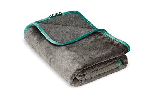 Manta para perros / manta reversible FLUFFINO® - parte superior mullida, suave y gruesa (150x100 cm, 40 ° C lavable, gris) manta / manta cálida para perros grandes y pequeños - manta de sofá