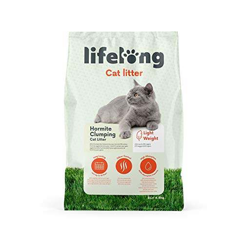 Marca Amazon - Lifelong - Arena de hormita para gatos aglomerante ligera 8L/4.8Kg