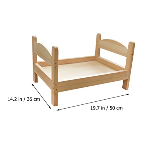 Marco de cama para perros de madera elevada: bordes lisos y estables para cama pequeña y mediana para perros de madera para gatos.