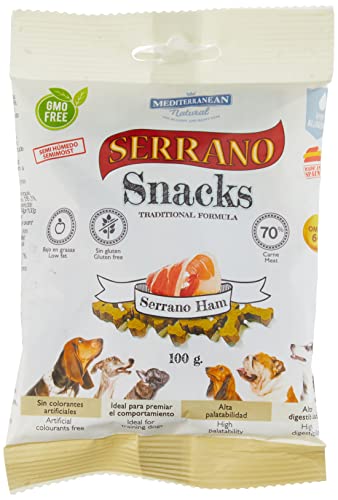 MEDITERRANEAN NATURAL Snacks Serrano Jamón para Perros, 100 gr (Pack of 1)