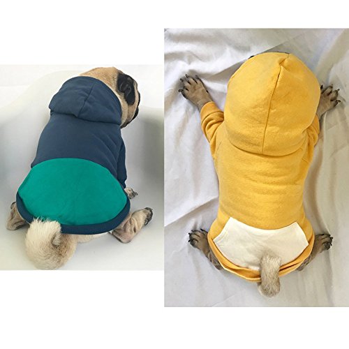 Meioro Sudaderas con Capucha de Perro Ropa Abrigada para Perros Ropa Deportiva para Mascotas de algodón Puro más Terciopelo Dog Hoodie (XL, Azul)