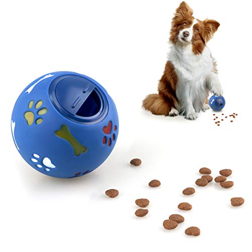 MEKEET Juguete para perros con bola para perros y juguetes para perros con comedero lento, dispensador de golosinas para cachorros, juguetes interactivos para perros, gatos, hámsters
