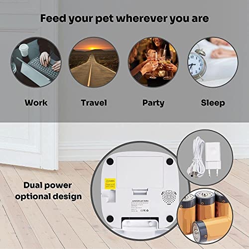 Mellerware - Comedero Automático Petto!Eat Small 6L | Cámara HD | Grabación Voz | Dispensador Comida App WiFi 2.4GHz | Apto Lavavajillas | Programable | Perros Gatos Animales Mascotas