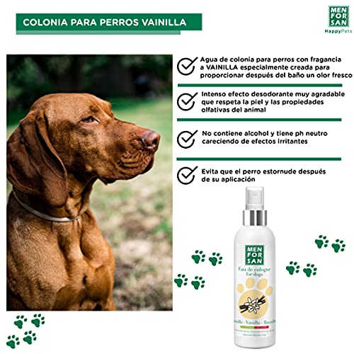 Menforsan Agua de colonia para perros con aroma a vainilla 125ml - Pack de 3 unidades