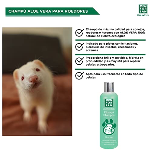 MENFORSAN Champú Con Aloe Vera para roedores, conejos y hurones 300 ml