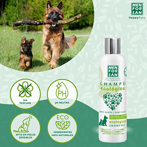 MENFORSAN Champú Ecológico Perros y Cachorros 300 ml, Ingredientes 100% Biodeegradables