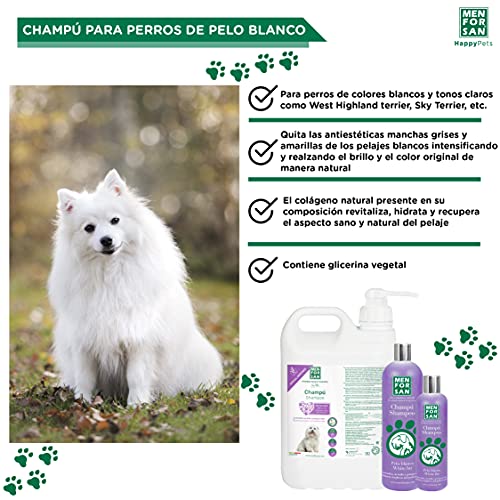 MENFORSAN Champú Perros Pelo Blanco 1L, Intensificador del Color