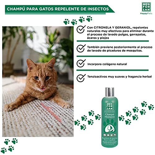 Menforsan | Champú repelente de insectos y pulgas con citronela para gatos 300ml