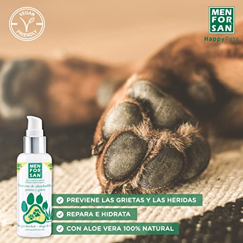 MENFORSAN Gel Protector de Almohadillas para Perros y Gatos 60ml, con Aloe Vera 100% Natural de Cultivo ecológico, Hidrata, Calma y repara