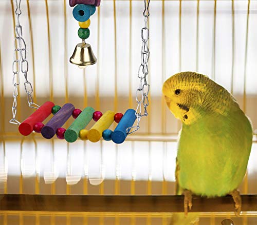 MengH-SHOP Juguetes para Pájaros 8 Piezas Juguete Colorida para Masticar Pájaros Que cuelga la Perca Juguete para Pequeños y Medianos Loros de Aves