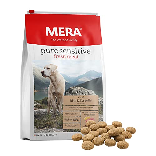 MERA Pienso para Perros Pure Sensitive Fresh Me, para Adultos, Vacuno y Patatas, alimento seco para Perros con una fórmula sin Cereales y 40% de Carne Fresca