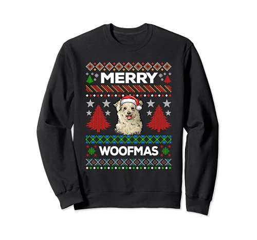 Merry Woofmas Ugly Sweater Navidad Bichon Frise Perros Sudadera