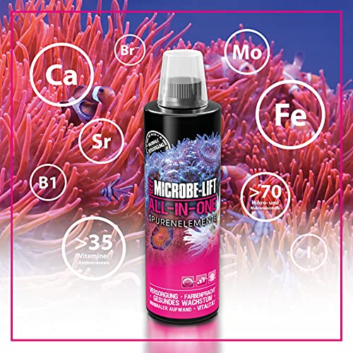 MICROBE-LIFT All-In-One - Oligoelementos y vitaminas para un Cuidado Ideal de los corales, Alto Rendimiento, Multicolor, 236 ml (ALL08US)
