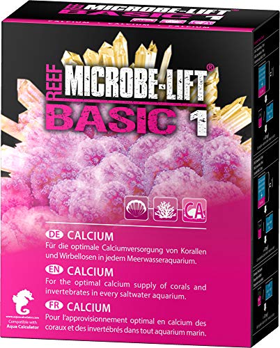 MICROBE-LIFT Basic 1 Calcio - Suplemento de Calcio en Polvo para Acuarios de Agua Salada, para Un Cuidado Óptimo de los Corales, También Apto para el Método de Balling 2000 g