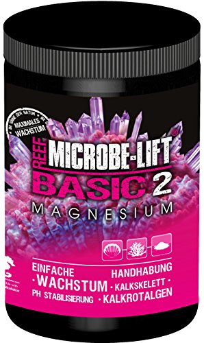 MICROBE-LIFT Basic 2 Magnesio- Suplemento de Magnesio en Polvo para Acuarios de Agua Salada, para Un Cuidado Óptimo de los Corales, También Apto para el Método de Balling 2000 g