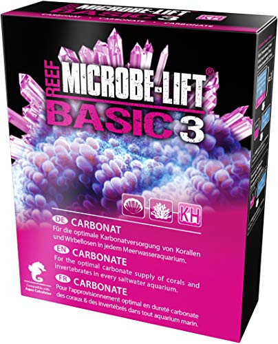 MICROBE-LIFT Basic 3 Carbonate (Kh) - Suplemento de Carbonato en Polvo para Acuarios de Agua Salada, para Un Cuidado Óptimo de los Corales, También Apto para el Método de Balling 500 g