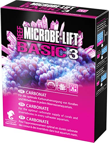 MICROBE-LIFT Basic 3 Carbonate (Kh) - Suplemento de Carbonato en Polvo para Acuarios de Agua Salada, para Un Cuidado Óptimo de los Corales, También Apto para el Método de Balling 500 g