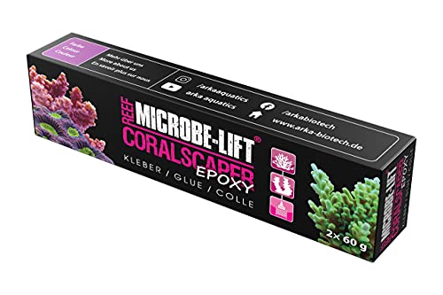 MICROBE-LIFT Coralscaper Epoxy - Pegamento de Coral 2K, fijación de corales, depósitos y arrecifes en Cualquier Acuario de Agua de mar, 2 x 60 g, Multicolor