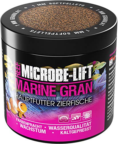 MICROBE-LIFT Marine Gran alimento completo para todos los peces de cualquier acuario de agua salada, 250 ml / 120 g